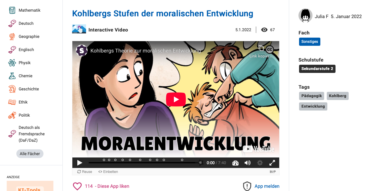 Cover: Kohlbergs Stufen der moralischen Entwicklung 