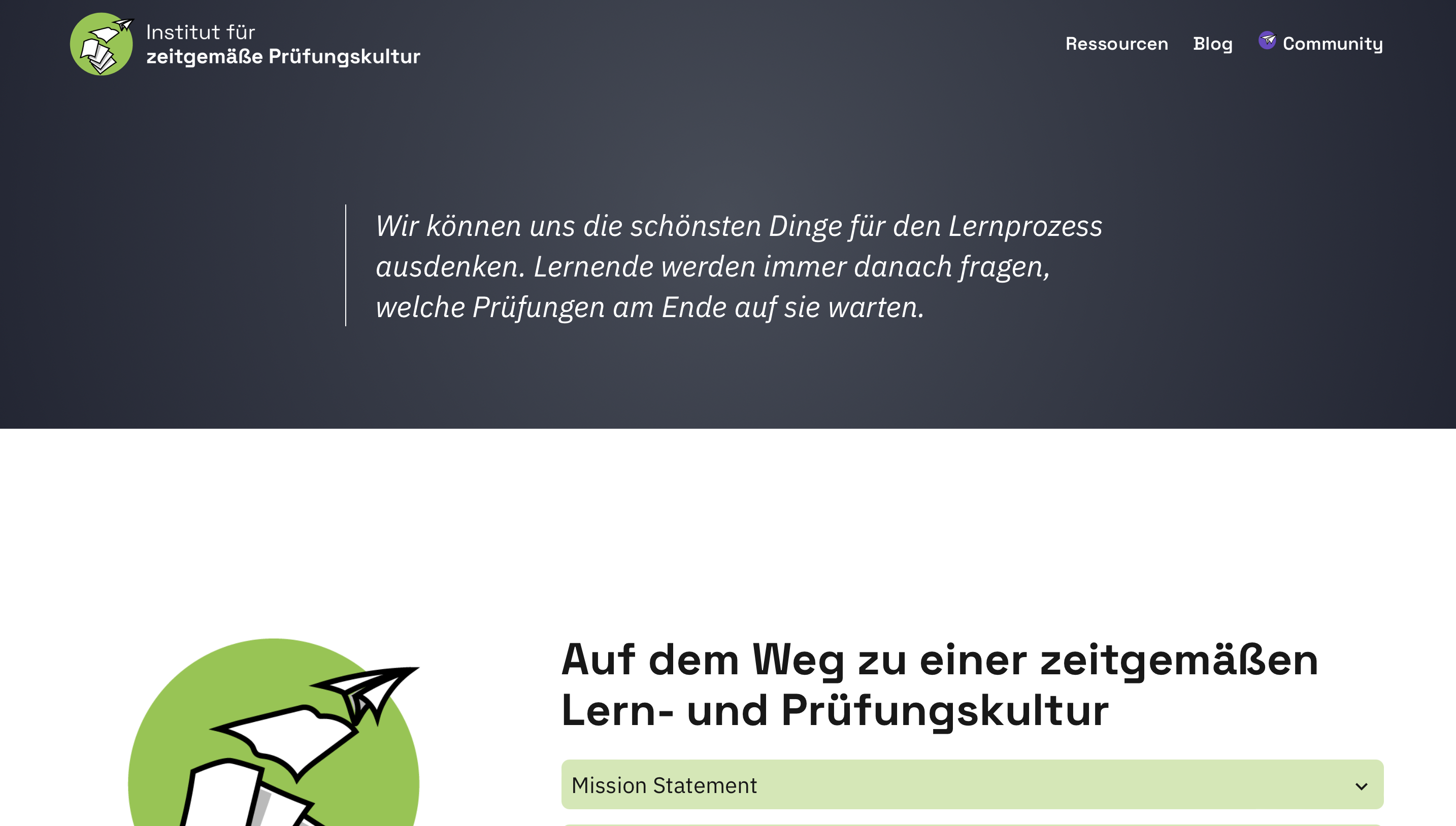 Cover: Institut für zeitgemäße Prüfungskultur